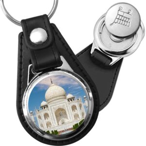 Porte-clé cuir avec médaillon ville Agra