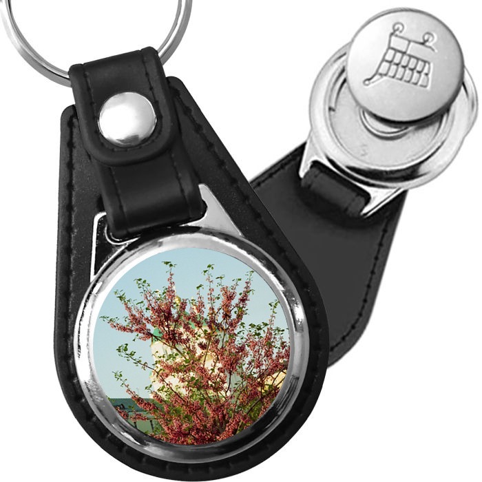 Porte-clé cuir avec médaillon arbre Arbre de Judée