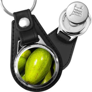 Porte-clé cuir avec médaillon fruit Avocat