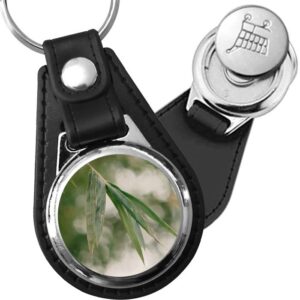 Porte-clé cuir médaillon zen Bambou