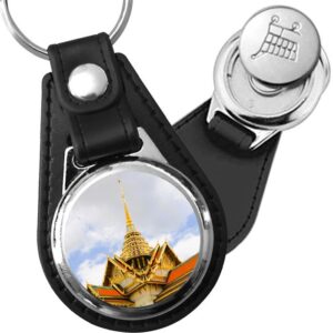 Porte-clé cuir avec médaillon ville Bangkok