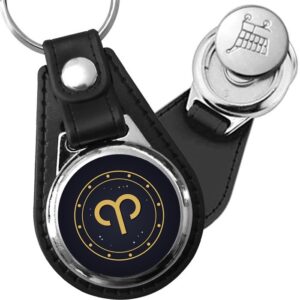 Porte-clé cuir médaillon Zodiaque Bélier – Sceau
