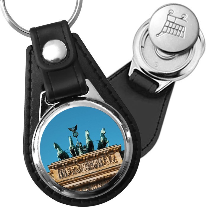 Porte-clé cuir avec médaillon ville Berlin