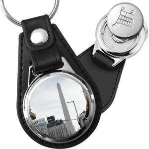 Porte-clé cuir avec médaillon ville Buenos Aires