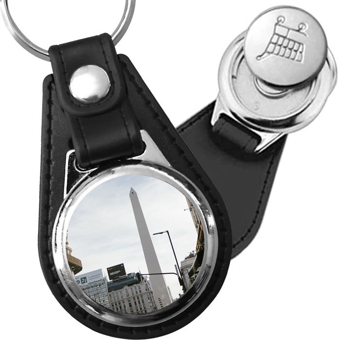 Porte-clé cuir avec médaillon ville Buenos Aires
