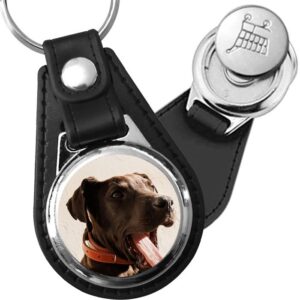 Porte-clé cuir avec médaillon chien Dogue Allemand