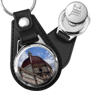 Porte-clé cuir avec médaillon ville Florence