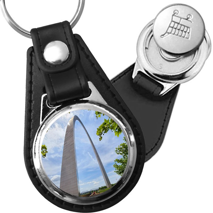 Porte-clé cuir avec médaillon monument Gateway Arch