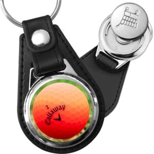 Porte-clé cuir avec médaillon sport Golf
