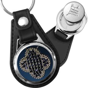 Porte-clé cuir médaillon zen Hamsa
