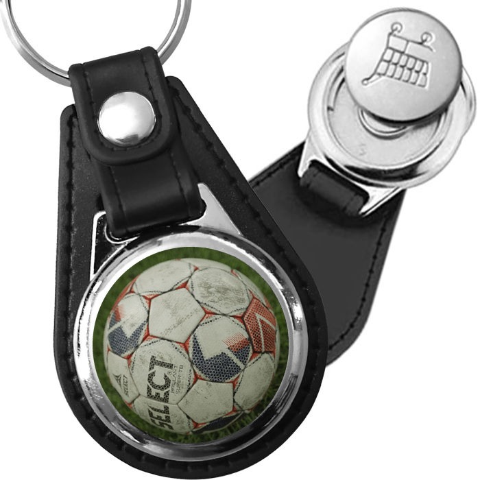 Porte-clé cuir avec médaillon sport Handball
