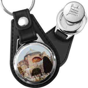 Porte-clé cuir avec médaillon ville Istanbul
