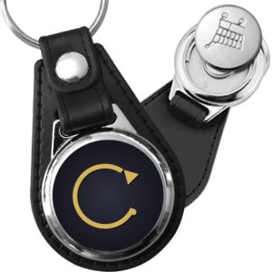 Porte-clé cuir médaillon viking gravé Jörmungandr