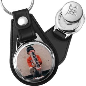 Porte-clé cuir avec médaillon instrument Mélodica