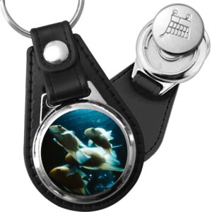 Porte-clé cuir avec médaillon poisson Molly