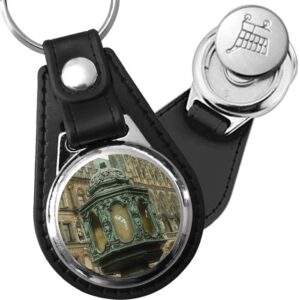 Porte-clé cuir avec médaillon ville Munich