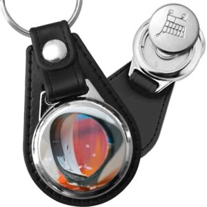 Porte-clé cuir avec médaillon sport Natation