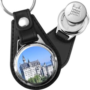 Porte-clé cuir avec médaillon monument Neuschwanstein