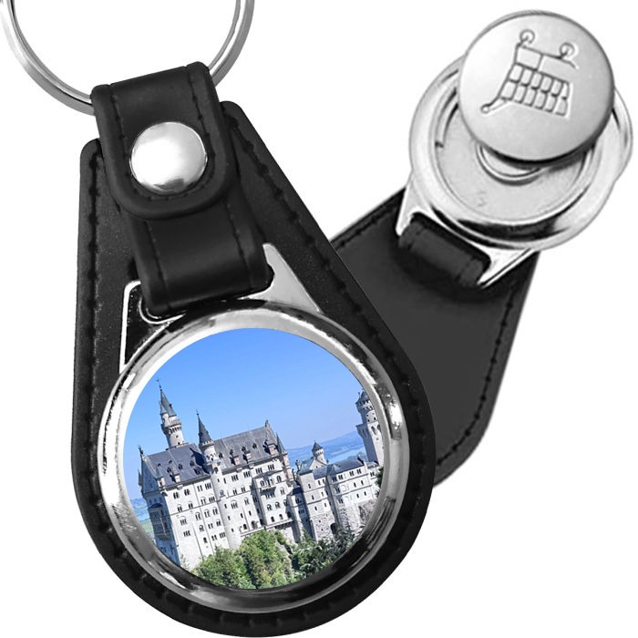 Porte-clé cuir avec médaillon monument Neuschwanstein