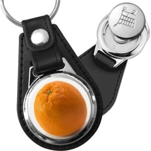 Porte-clé cuir avec médaillon fruit Orange