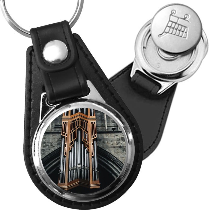 Porte-clé cuir avec médaillon instrument Orgue