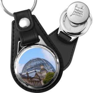 Porte-clé cuir avec médaillon monument Reichstag