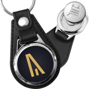 Porte-clé cuir médaillon viking gravé Rune Yr