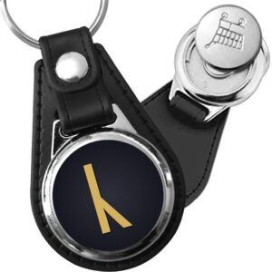 Porte-clé cuir médaillon viking gravé Rune Cen