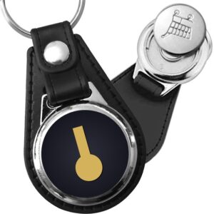 Porte-clé cuir médaillon viking gravé Rune C