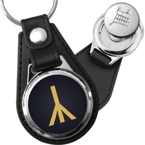 Porte-clé cuir médaillon viking gravé Rune Calc
