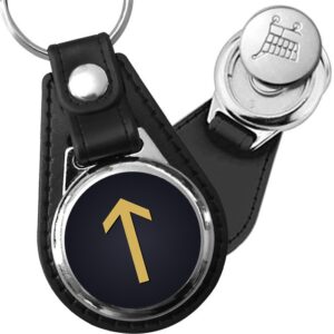 Porte-clé cuir médaillon viking gravé Rune Tiwaz (Tyr)