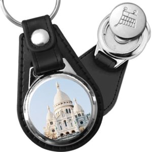 Porte-clé cuir avec médaillon monument Sacré-Cœur