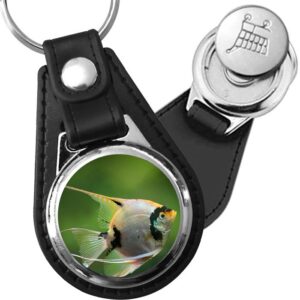 Porte-clé cuir avec médaillon poisson Scalaire