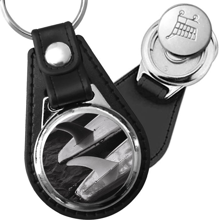 Porte-clé cuir avec médaillon sport Surf
