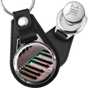 Porte-clé cuir avec médaillon instrument Synthétiseur