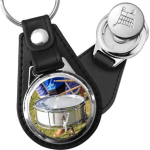 Porte-clé cuir avec médaillon instrument Timbales