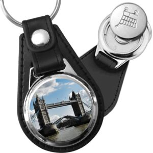 Porte-clé cuir avec médaillon monument Tower Bridge