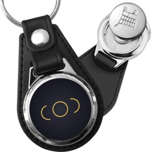 Porte-clé cuir médaillon zen Triple Lune