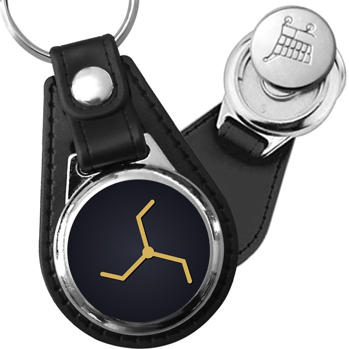Porte-clé cuir médaillon viking gravé Triskèle