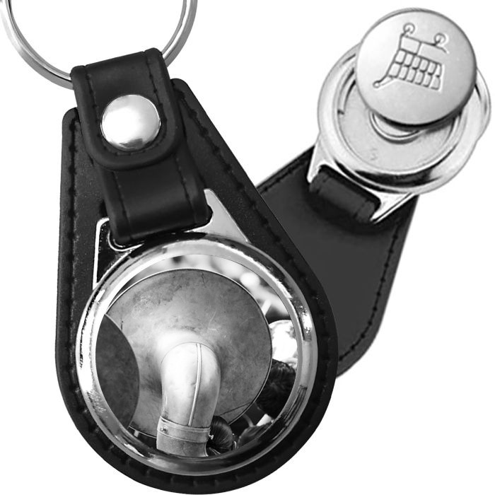 Porte-clé cuir avec médaillon instrument Tuba