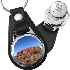 Porte-clé cuir avec médaillon monument Uluru
