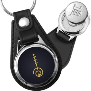 Porte-clé cuir médaillon zen Unalome