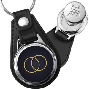 Porte-clé cuir médaillon zen Vesica Piscis