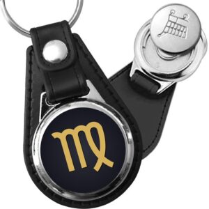 Porte-clé cuir médaillon Zodiaque Vierge – Symbole