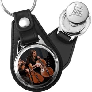 Porte-clé cuir avec médaillon instrument Violon
