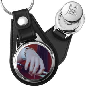 Porte-clé cuir avec médaillon instrument Violoncelle