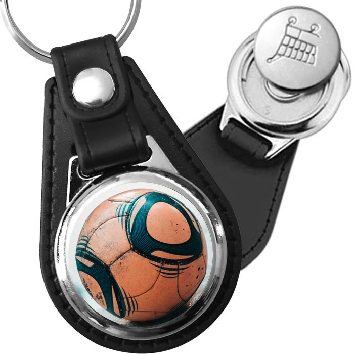 Porte-clé cuir avec médaillon sport Water-polo