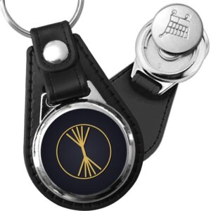Porte-clé cuir médaillon viking gravé Yggdrasil