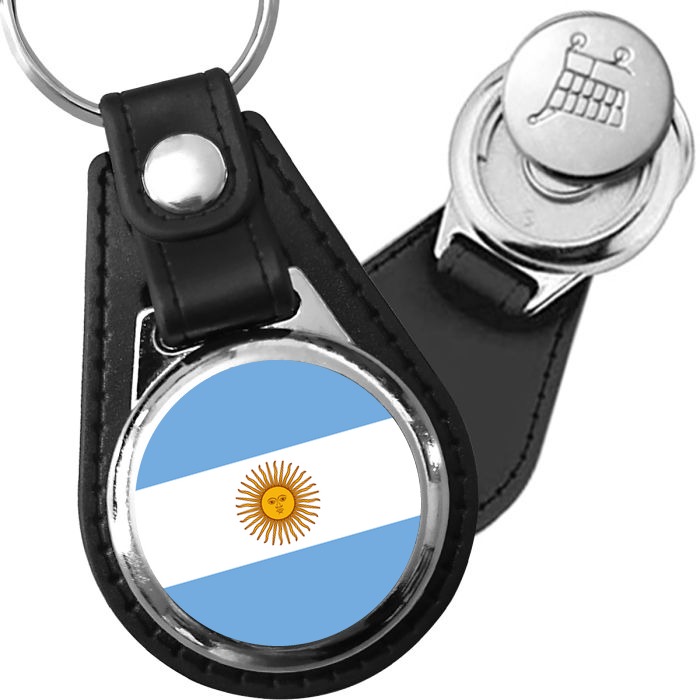 Porte-clés drapeau Argentine en simili-cuir