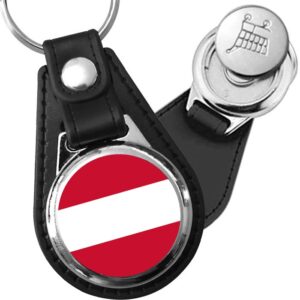 Porte-clés drapeau Autriche en simili-cuir